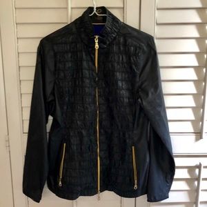 EP Pro Sport black windbreaker with gold zippers.